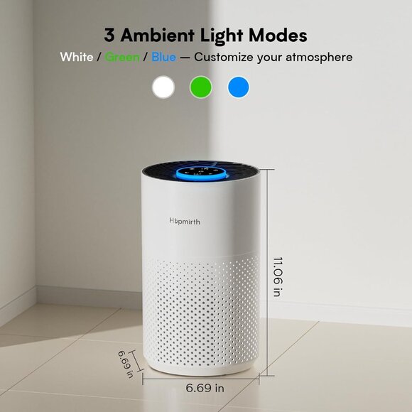 Air Purifiers for Bedroom/Home up to 1080ft² 360° Air Intake Quiet Pet White - Picture 9 of 9